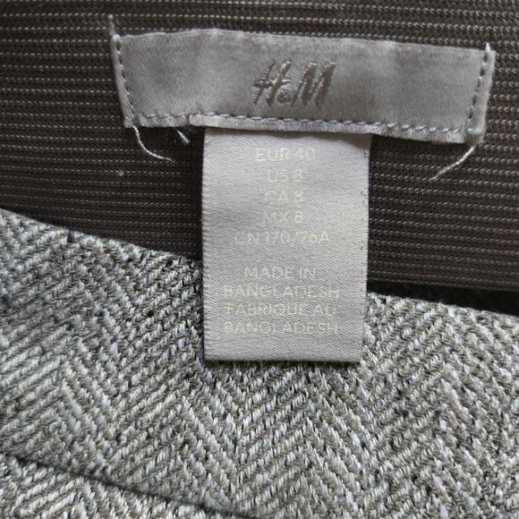H&M Women's Classic Gray Wide-Leg Pants ~ Size 8 Work Career Academia - Picture 12 of 13